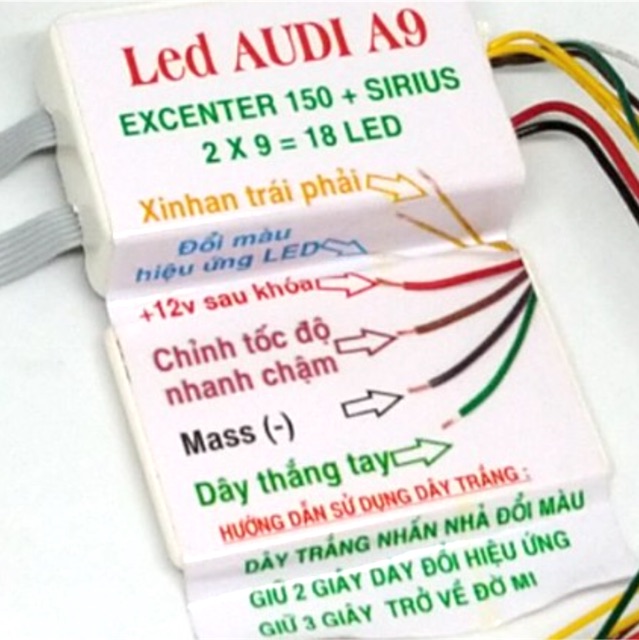 Bộ audi A9 tổ ong Exciter 150 ( tặng 2 nút nhấn)