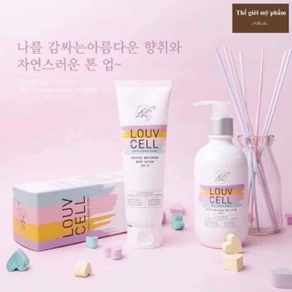 ( CHUẨN AUTH ) Dưỡng Thể trắng da LOUV CELL Crystal Whitening Body Lotion 120ml