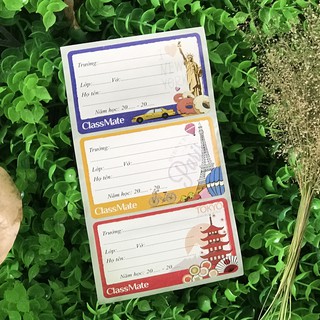 Nhãn vở Travel Class Mate CL-NT204 (1 tập gồm 15 cái)