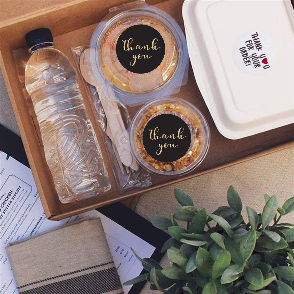 Cuộn Nhãn Dán Thank You Hình Tròn Dùng Trang Trí Quà Tặng DIY