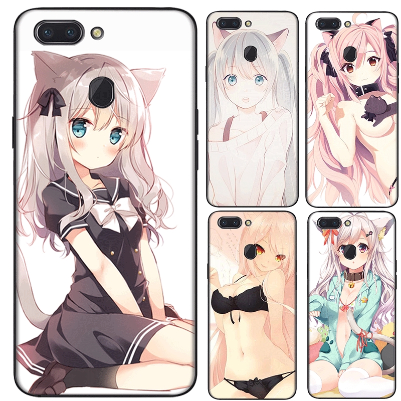 Ốp điện thoại mềm họa tiết cô gái anime dễ thương dành cho OPPO A3S A5 A37 A39 A5S A7 A59 A77 F1S F3 F5 F7 F9