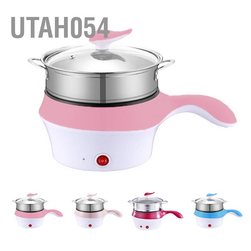 [Hàng Sẵn] Nồi Điện Mini đa chức năng Hai Tầng Kèm Khay Hấp có thể Chiên, Xào, Nấu ăn, nấu cơm, nấu lẩu【Utah054】