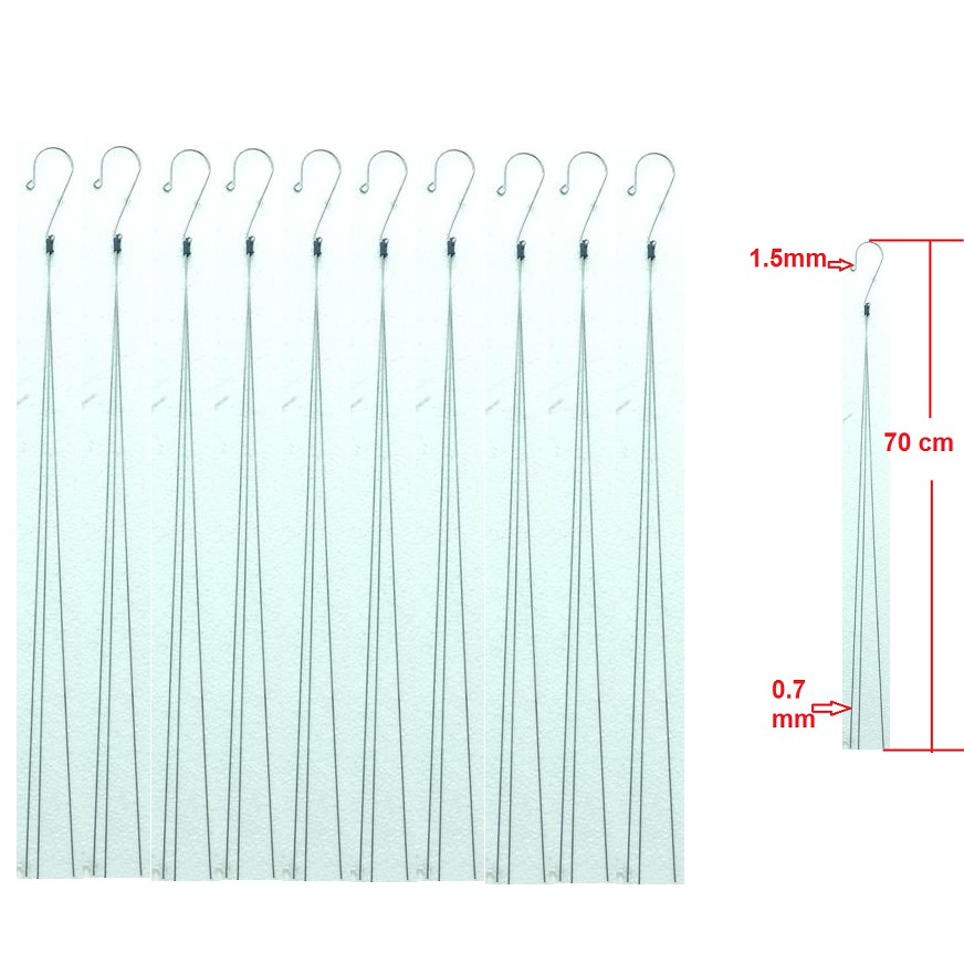 Set 10 móc kẽm ba dây dùng treo chậu hoa dài 70cm.