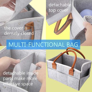 Car Caddy Organiser, Nappy Organiser Grey Basket Stroller (Gray)