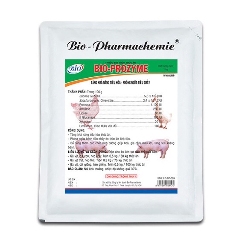 Bio-Prozyme men tiêu hoá cho gia súc, gia cầm. Túi 1kg
