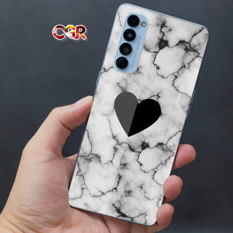 Ốp lưng OPPO RENO4/RENO 4 PRO/RENO 5/RENO 6/6Z mặt kính hoa tiết Bắt mắt