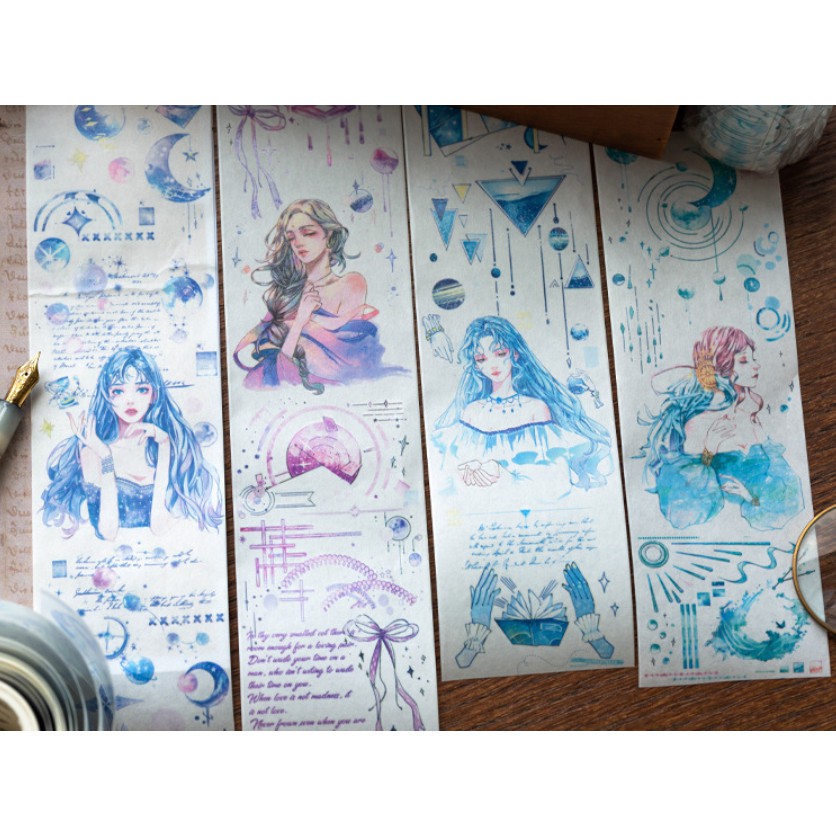 [CHIẾT 38CM] Băng dính Washi Tape Tarot bản lớn chiết theo chu kỳ 38cm xinh xắn trang trí sổ tay, planner