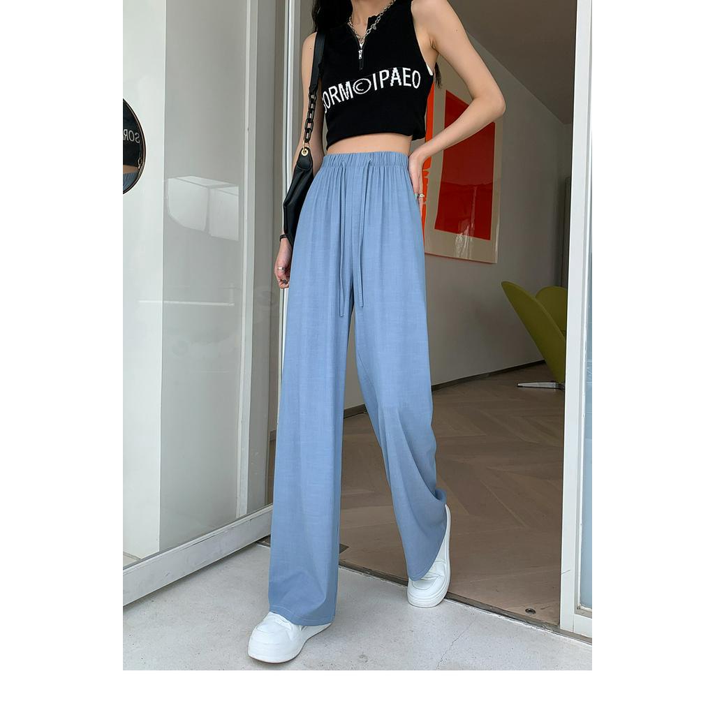 Quần Jean Ống Rộng Lưng Cao Thiết Kế Mỏng Kiểu Dáng Mới Thời Trang Dành Cho Mùa Hè 638