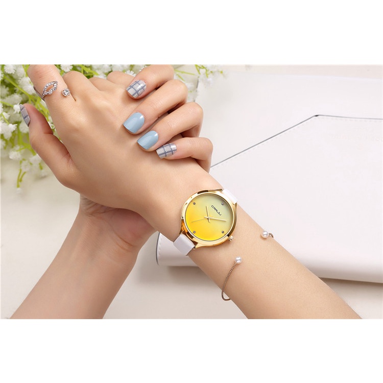 CRRJU Ladies Watch Fashion Đơn giản bằng da không thấm nước 2120L