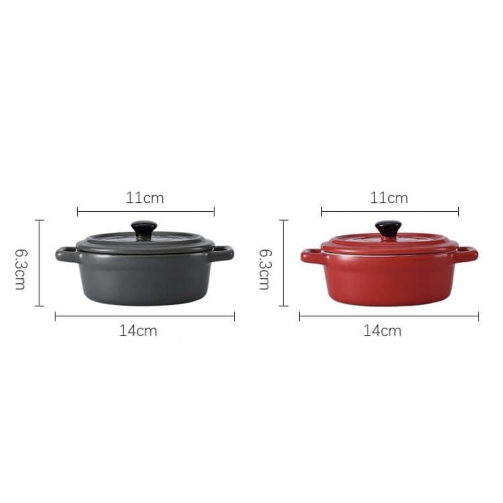 Bát sứ bầu dục có nắp đủ màu siêu xinh