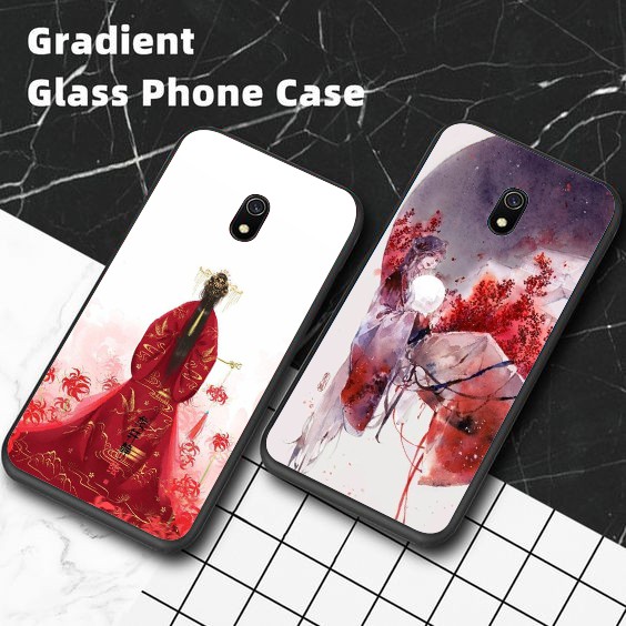 Ốp lưng Xiaomi Redmi 8A/Redmi 8 lưng cường lực chống xước họa tiết cổ trang