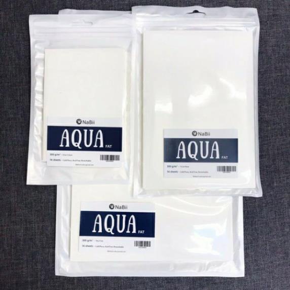 Tệp 16 tờ giấy A6 Aqua NABii 300gsm