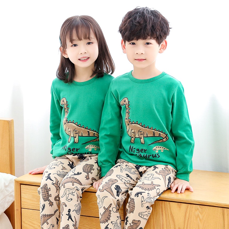 Bộ Quần Áo Ngủ 100% Cotton In Họa Tiết Hoạt Hình Dành Cho Trẻ Em Từ 2-15 Tuổi