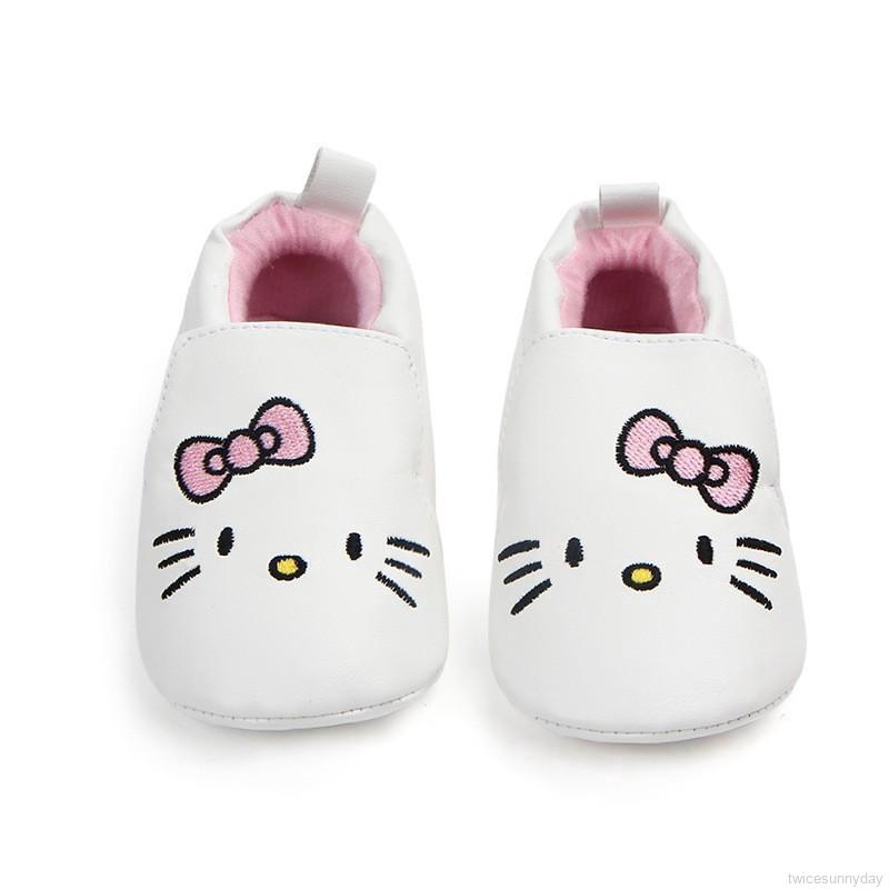 Giày búp bê họa tiết mèo hello kitty thời trang cho bé gái ( 0-1 tuổi )