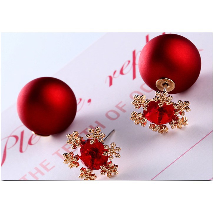 Hoa tai đỏ - bạc 925