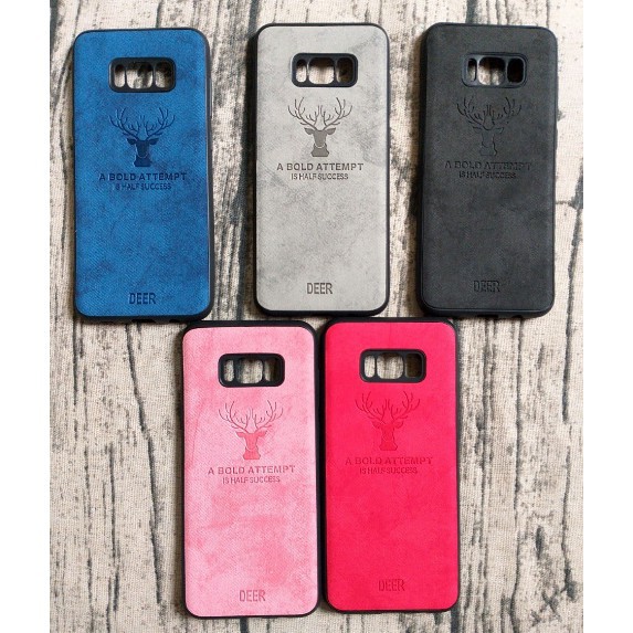 SAMSUNG GALAXY S8 PLUS_Ốp lưng giả vân vải jean họa tiết hươu- Nhựa Dẻo TPU | BigBuy360 - bigbuy360.vn