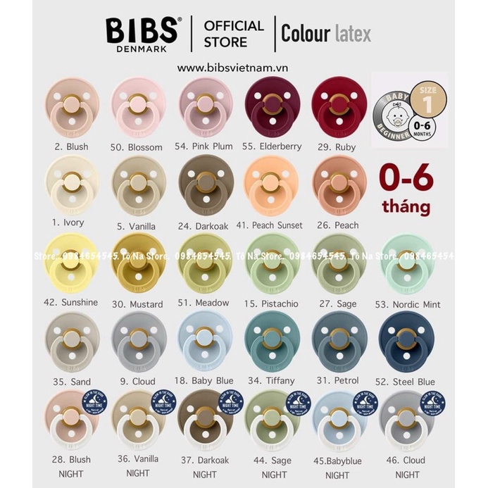 Ti giả Bibs Colour Đan Mạch tặng nắp trứng