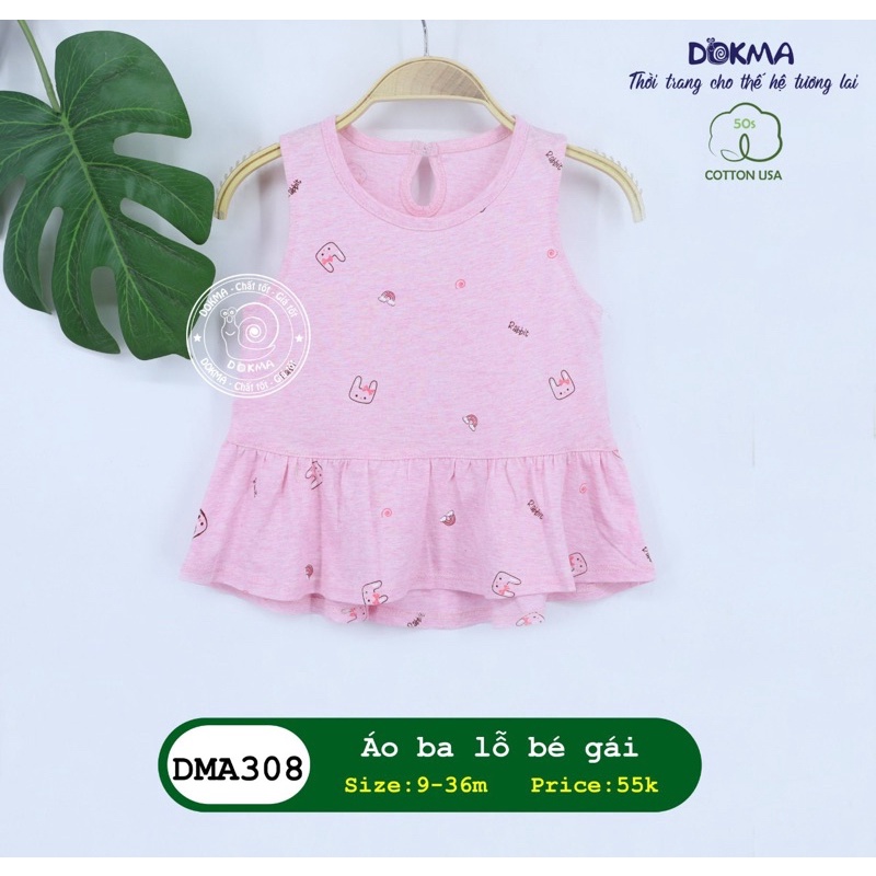 Áo ba lỗ bé gái Dokma DMA308 (Sz 9-36M )