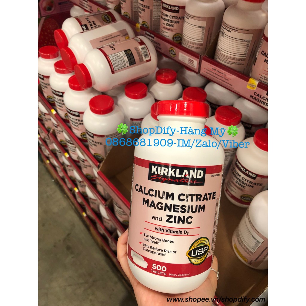 {Date mới} Viên Uống Bổ Sung Canxi KIRKLAND CALCIUM CITRATE MAGNESIUM and ZINC With Vitamin D3 Hộp 500 Viên Của Mỹ | BigBuy360 - bigbuy360.vn