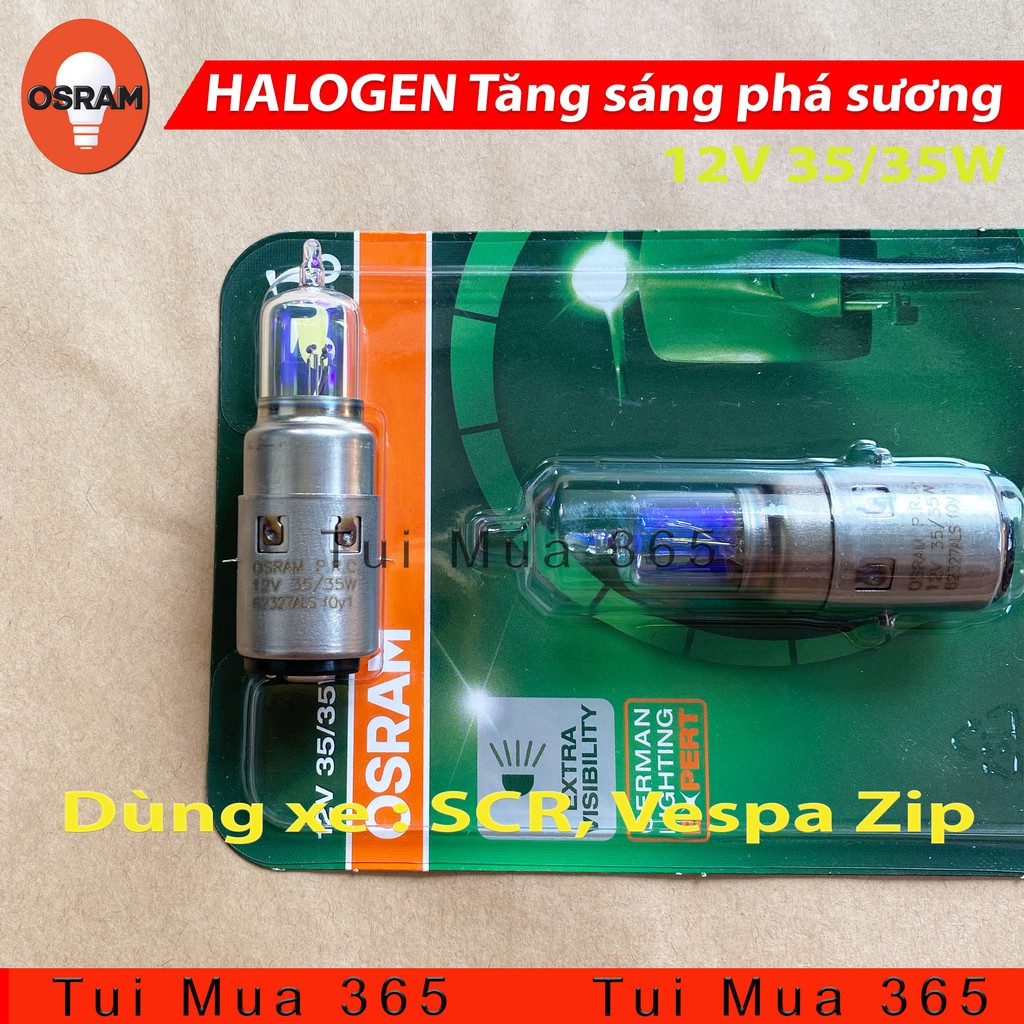 Bóng đèn tăng sáng phá sương HALOGEN OSRAM SCR, Vespa Zip - 100% Hàng chính hãng