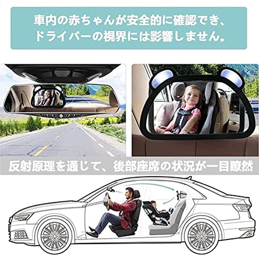 Gương chiếu hậu lớn xoay 360 độ tích hợp đèn led thích hợp khi lái xe ô tô