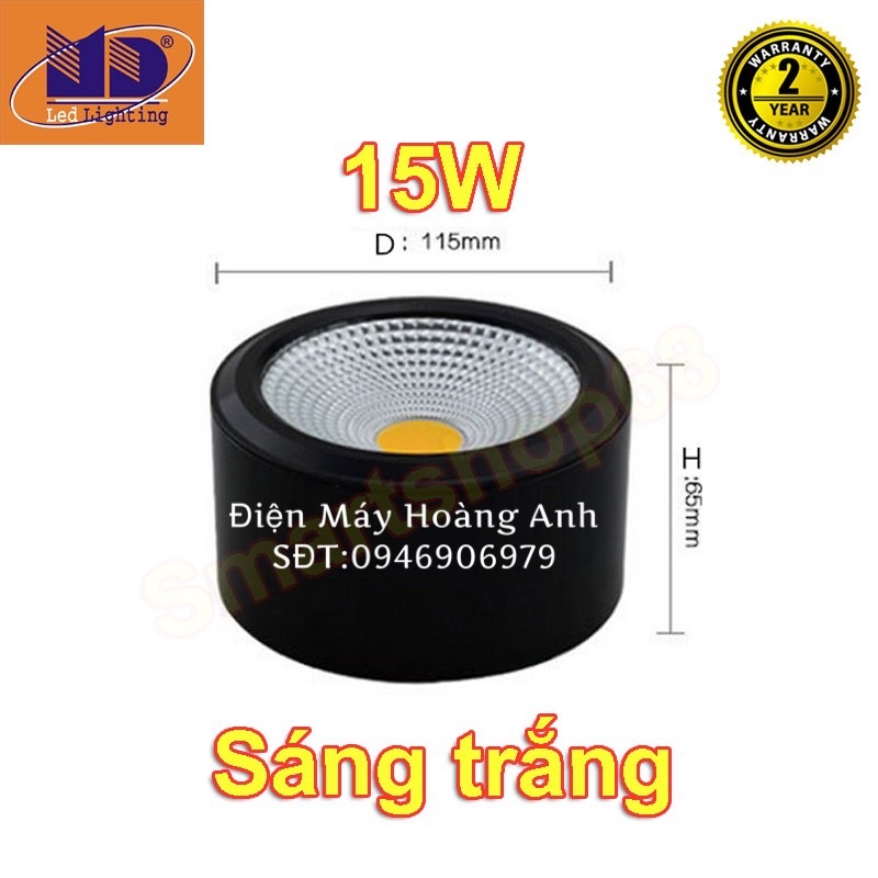 [ Bảo hành 2 năm ] Đèn Led ống bơ thân Trắng/Đen, ánh sáng màu TRẮNG/VÀNG 7W,15W-LỖI 1 ĐỔI 1