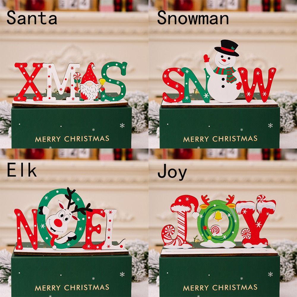 Phụ Kiện Trang Trí Giáng Sinh Bằng Gỗ In Chữ merry christmas