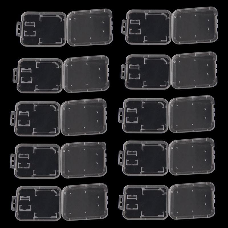 5PCS Plastic Transparent Standard SD SDHC Memory Card Case Holder Box Storage