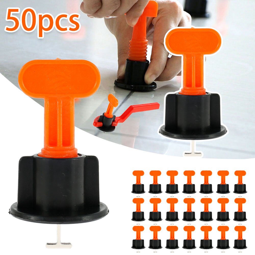 Ke Lát Gạch, Bộ 50 ke cân bằng lát phẳng gạch, tái sử dụng được + Tặng 100 dấu cộng, kèm cờ lê