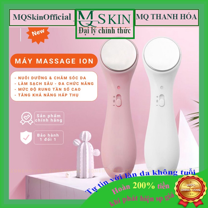 [ Quà tặng ] Máy Massage Mặt Ion Nhiệt Làm Sạch Chăm Sóc Massage Mặt Cầm Tay