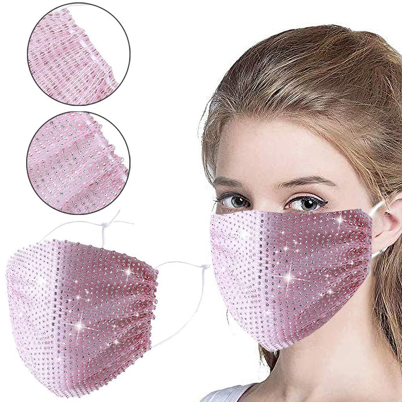 Khẩu Trang Đính Kim Cương Giả Lấp Lánh Thời Trang Cho Nữ