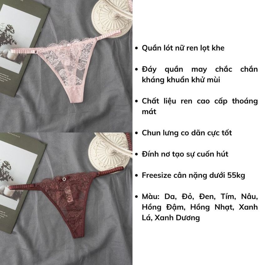 Quần lót lọt khe sexy 2 mảnh chun hông tôn dáng gợi cảm và quyến rũ - L248