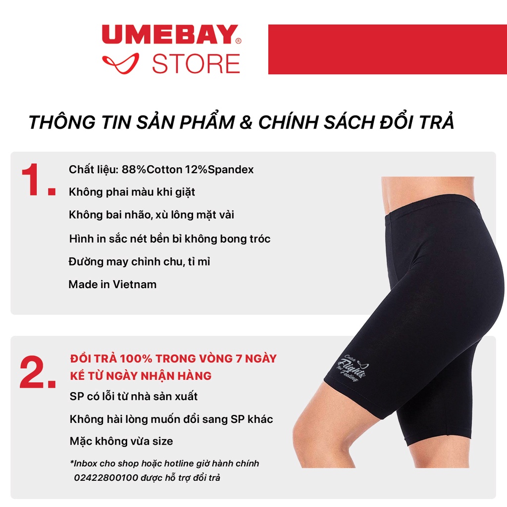 Quần legging nữ biker nâng mômg Umebay, lửng Cotton nữ đùi ngố dáng ôm tập gym yoga bigsize UML23