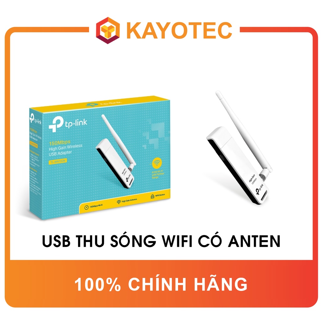 USB Thu WIFI TP-Link TL-WN722N - Hàng Chính Hãng