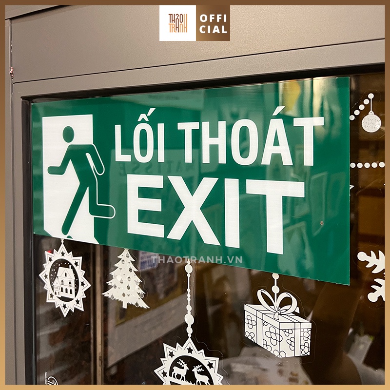Biển Chỉ Dẫn Lối Thoát Exit, Biến Báo An Toàn - Decal Mica Tiện Dụng.
