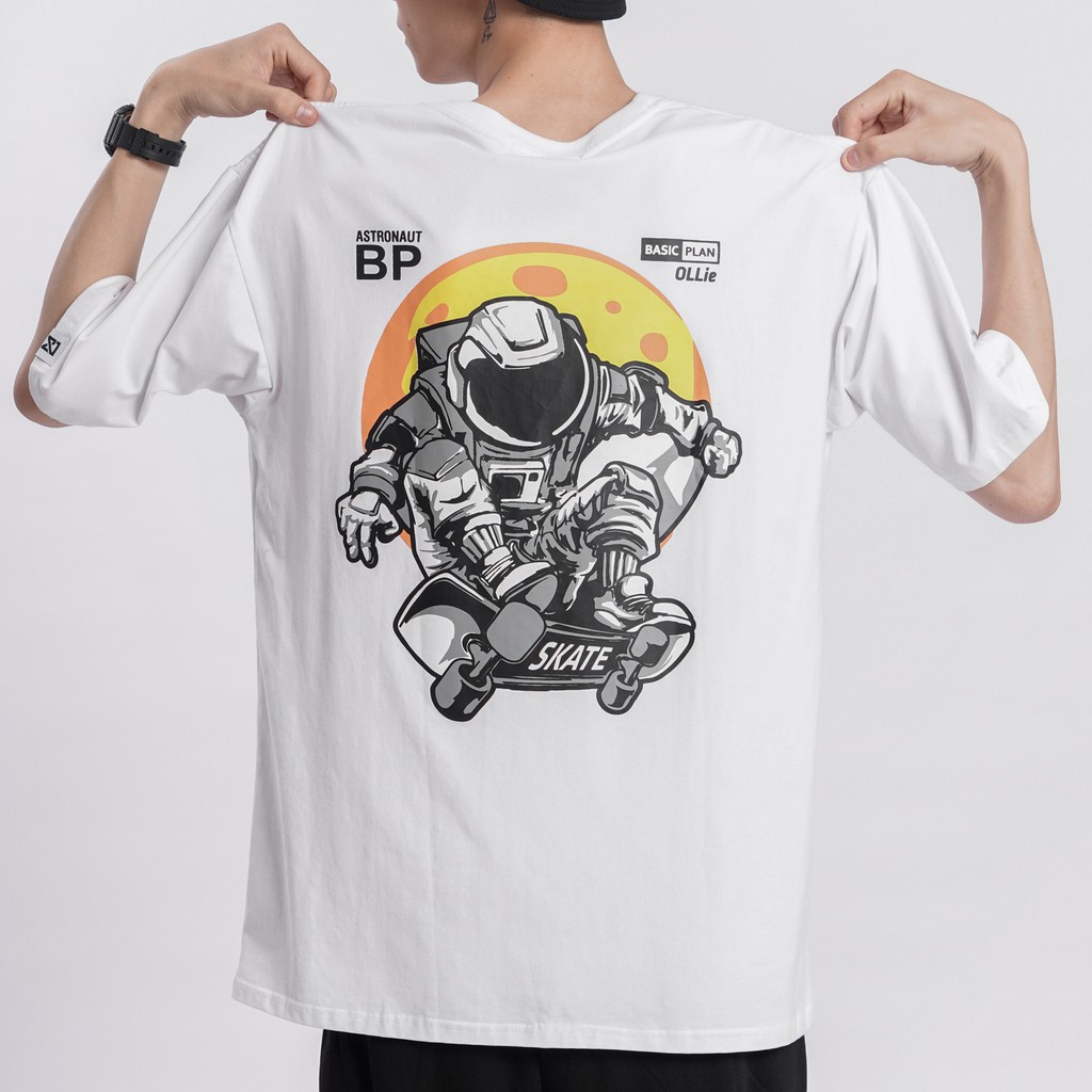 Áo thun SPACE MAN Unisex Basic Tee mùa hè phông trơn nam nữ tay lỡ oversize form rộng | WebRaoVat - webraovat.net.vn