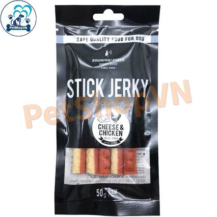Bánh Thưởng Thịt Que Mềm Cho Chó BOWWOW Túi 50G Vị Gà, Phô Mai & Cá Hồi