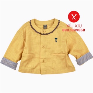 [Sz 90 form nhỏ] Áo khoác vải thô dáng ngắn croptop xuất Hàn hiệu Moimoln