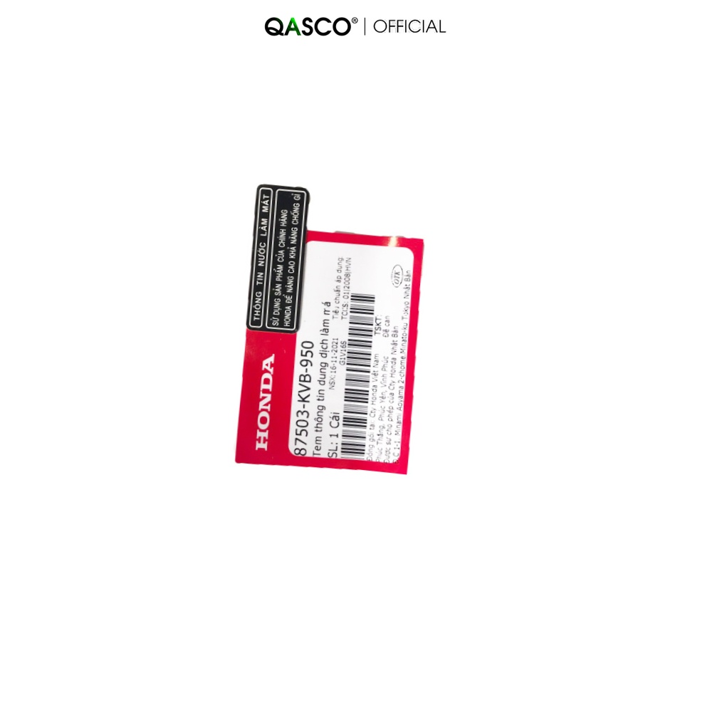 Tem thông tin dung dịch làm má HONDA Air Blade 110 / Click 110 / Lead 110 / SH 125 / SH 150