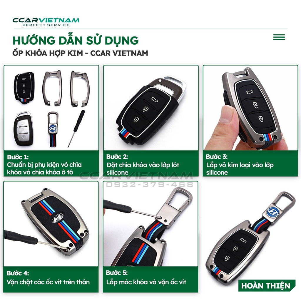 Ốp Chìa Khóa Hyundai Tucson 2019 2020 2021, i10, Elantra  - Bọc Chìa Khoá Ô Tô Chất Liệu Hợp Kim Cao Cấp