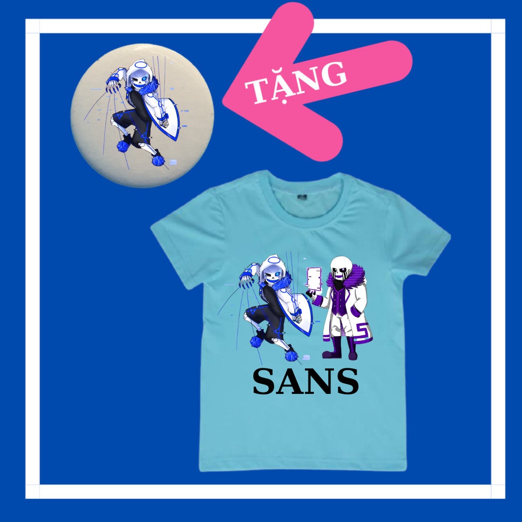 Áo thun trẻ em error 404 error 505 sans siêu ngầu, vải cotton thái co giãn 4 chiều-Tặng huy hiệu Sans Undertale