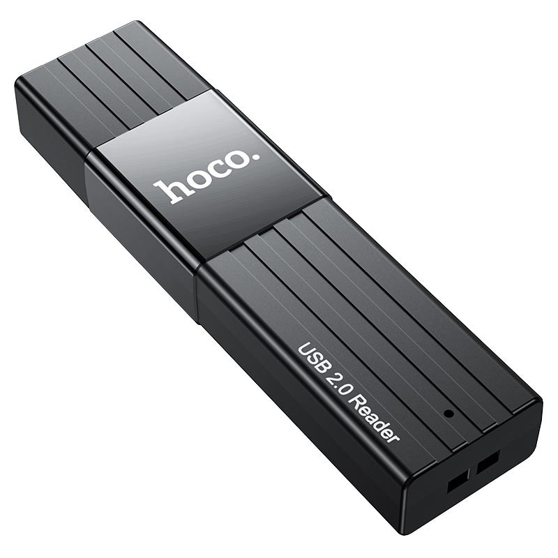 Đầu đọc thẻ nhớ 2.0 / 3.0 Hoco HB20 Mindful - hỗ trợ khe microSD/SD  - Chính Hãng