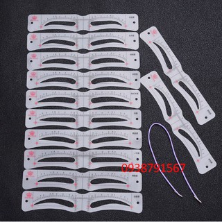 set 12 khuôn vẽ lông mày - khuôn mày nhựa dẻo mềm dễ sử dụng - khung vẽ chân mày