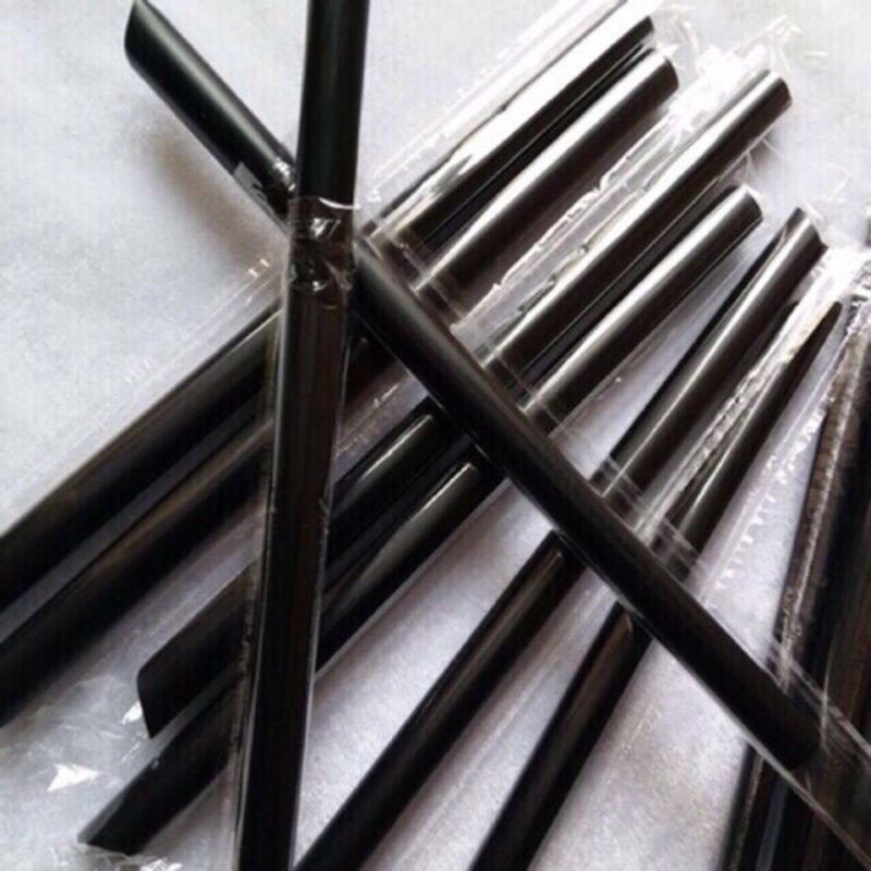 100g  Ống hút trà sữa trân châu ống hút sinh tố Bọc Màng Trong/Đen