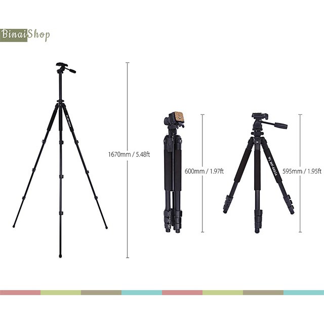 Chân máy ảnh tripod Weifeng WF-6663A, WF-6662A