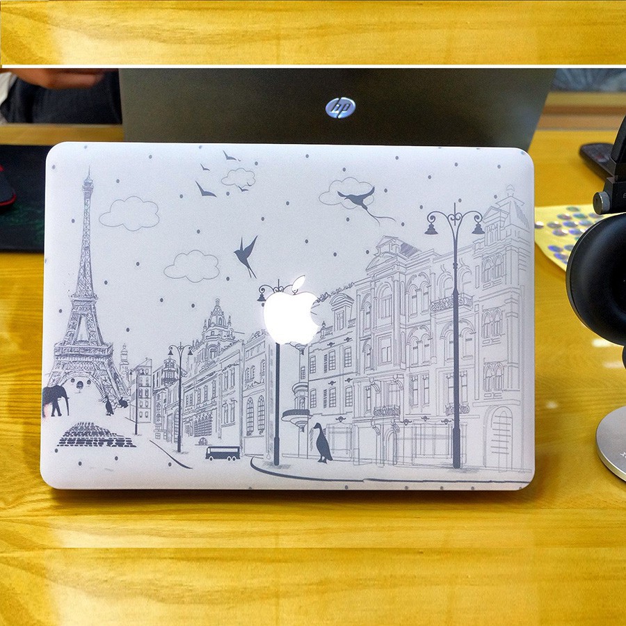 Case ,Ốp Macbook In Hình Paris (Tặng Kèm Nút Chống Bụi + Chống gãy đầu dây sạc )