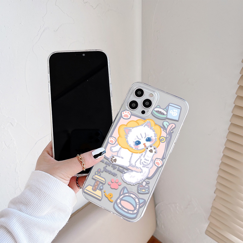 Ốp Điện Thoại Tpu Mềm Chống Sốc In Hình Mèo Cho iPhone 11 12 13 pro max XS X XR XSMax 7 8 6 6s plus SE 2020