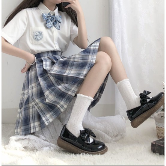 Tất Lolita cao cổ phối ren bèo màu trắng phong cách tiểu thư Hàn Quốc meimei.qc