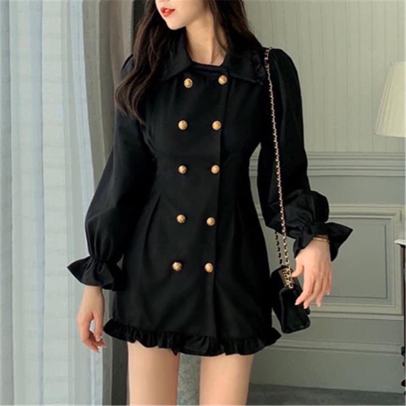 Đầm váy nữ thiết kế kiểu ghi lê cài nút sang trọng đi chơi siêu đẹp giá rẻ