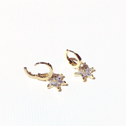 Bông Tai Hình Hoa Đính Đá Thời Trang Cho Nữ